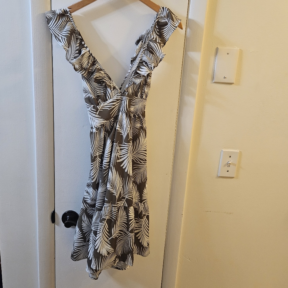 cupshe olive tropical dress